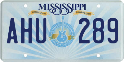 MS license plate AHU289