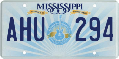 MS license plate AHU294
