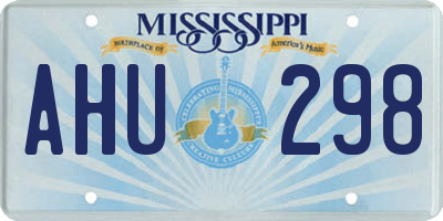 MS license plate AHU298