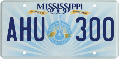 MS license plate AHU300