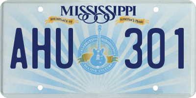 MS license plate AHU301