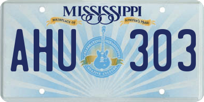 MS license plate AHU303