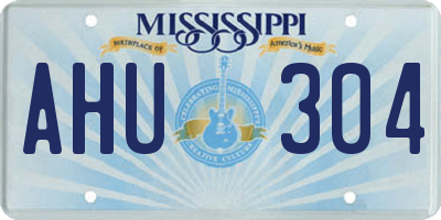 MS license plate AHU304
