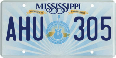 MS license plate AHU305