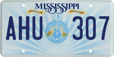 MS license plate AHU307