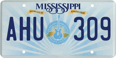MS license plate AHU309