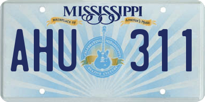 MS license plate AHU311