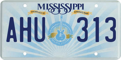 MS license plate AHU313