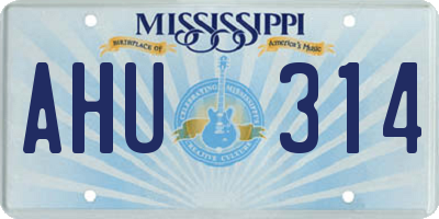 MS license plate AHU314
