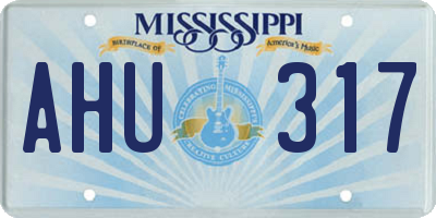 MS license plate AHU317
