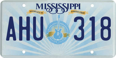 MS license plate AHU318