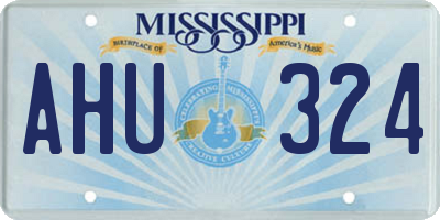 MS license plate AHU324