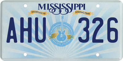 MS license plate AHU326