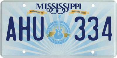 MS license plate AHU334