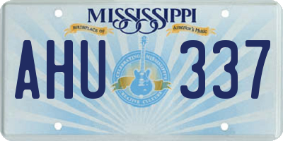 MS license plate AHU337