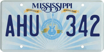 MS license plate AHU342