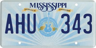 MS license plate AHU343