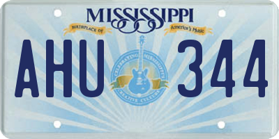 MS license plate AHU344
