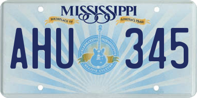 MS license plate AHU345