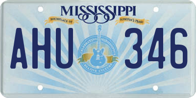 MS license plate AHU346