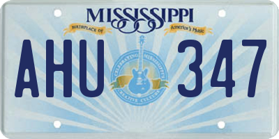 MS license plate AHU347
