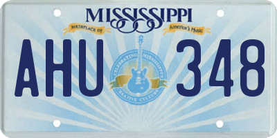 MS license plate AHU348