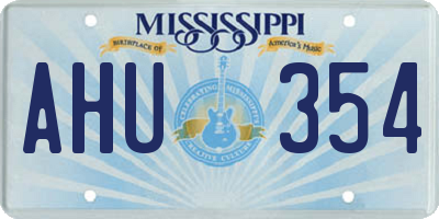 MS license plate AHU354