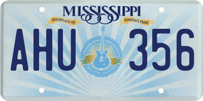MS license plate AHU356