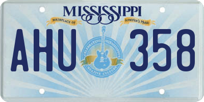MS license plate AHU358