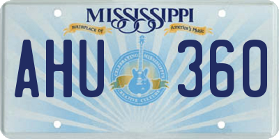 MS license plate AHU360