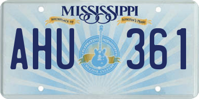 MS license plate AHU361