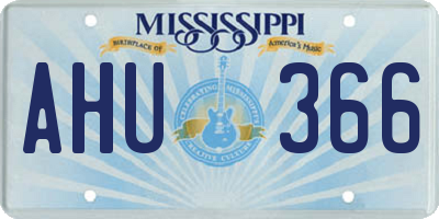 MS license plate AHU366
