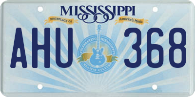 MS license plate AHU368