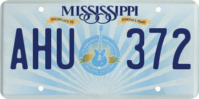 MS license plate AHU372