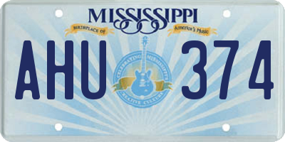 MS license plate AHU374