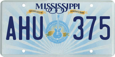 MS license plate AHU375