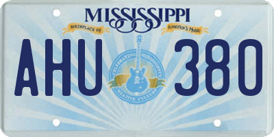 MS license plate AHU380