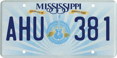 MS license plate AHU381