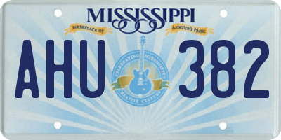 MS license plate AHU382