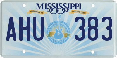 MS license plate AHU383