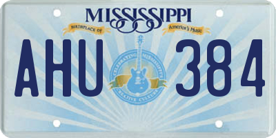 MS license plate AHU384