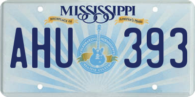MS license plate AHU393