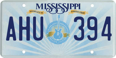 MS license plate AHU394