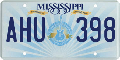 MS license plate AHU398