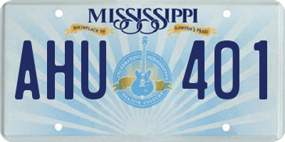 MS license plate AHU401