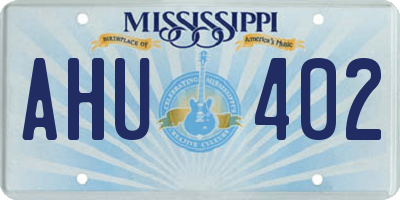 MS license plate AHU402