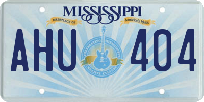 MS license plate AHU404