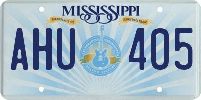 MS license plate AHU405
