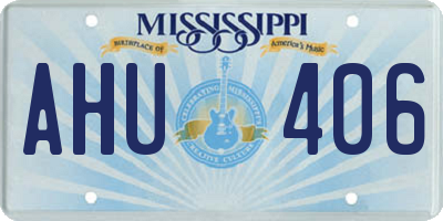MS license plate AHU406