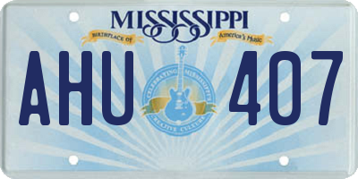 MS license plate AHU407